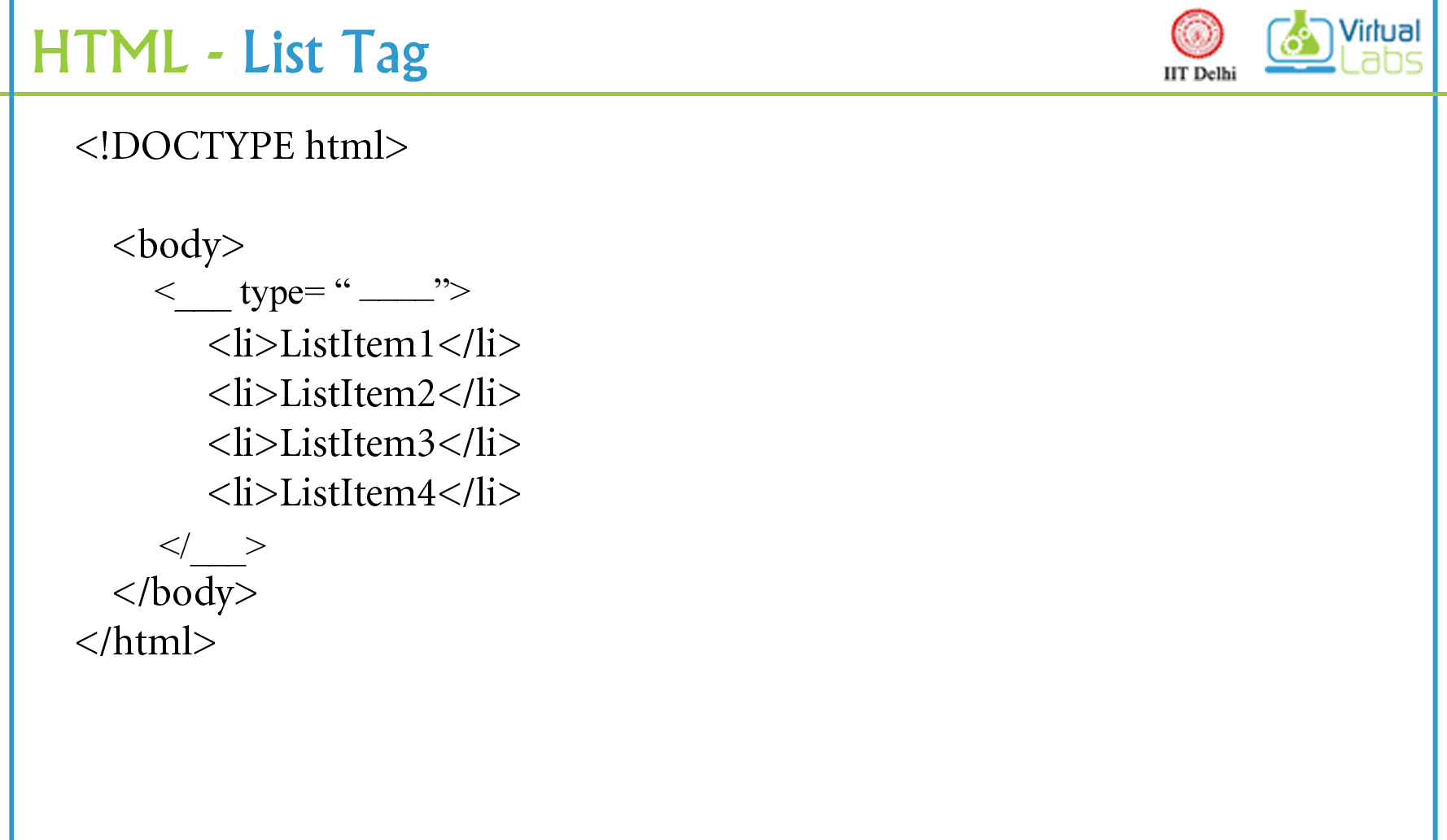 HTML Virtual Lab